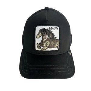 Goorin Bros Beauty Horse Patch Trucker Hat Black Adjustable Cap One Size